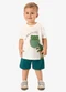 Rovi Kids - Conjunto Camiseta com Bermuda Infantil Bege - variação: Bege