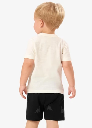 Rovi Kids - Conjunto Camiseta com Bermuda Infantil Bege - ROVI KIDS