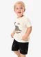 Rovi Kids - Conjunto Camiseta com Bermuda Infantil Azul - variação: Bege