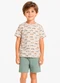 Select - Conjunto Camiseta com Bermuda Infantil Azul - variação: Bege