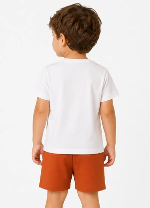 Select - Conjunto Camiseta com Bermuda Infantil Bege - SELECT
