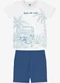 Rovi Kids - Conjunto Camiseta com Bermuda Infantil Branco - variação: Branco