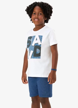 Rovi Kids - Conjunto Camiseta com Bermuda Infantil Branco - ROVI KIDS