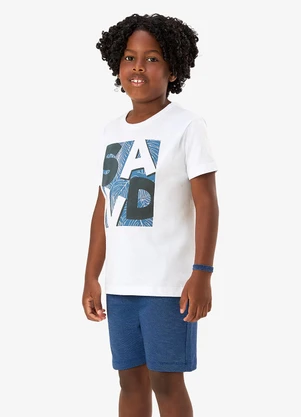 Rovi Kids - Conjunto Camiseta com Bermuda Infantil Branco - ROVI KIDS