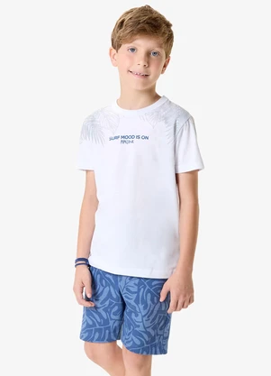 Rovi Kids - Conjunto Camiseta com Bermuda Infantil Branco - ROVI KIDS