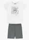 Rovi Kids - Conjunto Camiseta com Bermuda Infantil Bege - variação: Branco