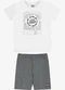 Rovi Kids - Conjunto Camiseta com Bermuda Infantil Preto - variação: Branco