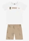 Rovi Kids - Conjunto Camiseta com Bermuda Infantil Azul - variação: Branco