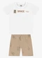 Rovi Kids - Conjunto Camiseta com Bermuda Infantil Azul - variação: Branco