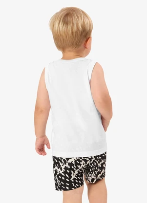 Rovi Kids - Conjunto Camiseta com Bermuda Infantil Branco - ROVI KIDS