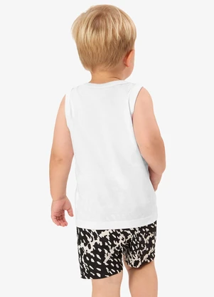 Rovi Kids - Conjunto Camiseta com Bermuda Infantil Branco - ROVI KIDS