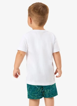 Rovi Kids - Conjunto Camiseta com Bermuda Infantil Branco - ROVI KIDS