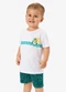 Rovi Kids - Conjunto Camiseta com Bermuda Infantil Azul - variação: Branco