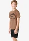 Rovi Kids - Conjunto Camiseta com Bermuda Infantil Azul - variação: Marrom