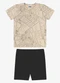 Rovi Kids - Conjunto Camiseta com Bermuda Infantil Marrom - variação: Marrom