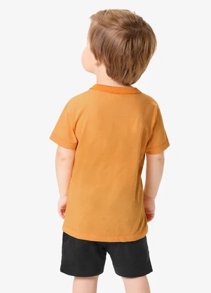 Rovi Kids - Conjunto Camiseta com Bermuda Infantil Marrom - ROVI KIDS