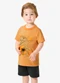Rovi Kids - Conjunto Camiseta com Bermuda Infantil Azul - variação: Marrom