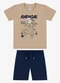 Rovi Kids - Conjunto Camiseta com Bermuda Infantil Marrom - variação: Marrom