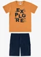 Rovi Kids - Conjunto Camiseta com Bermuda Infantil Marrom - variação: Marrom
