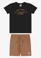 Rovi Kids - Conjunto Camiseta com Bermuda Infantil Preto - variação: Preto