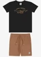 Rovi Kids - Conjunto Camiseta com Bermuda Infantil Preto - variação: Preto