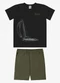 Rovi Kids - Conjunto Camiseta com Bermuda Infantil Bege - variação: Preto