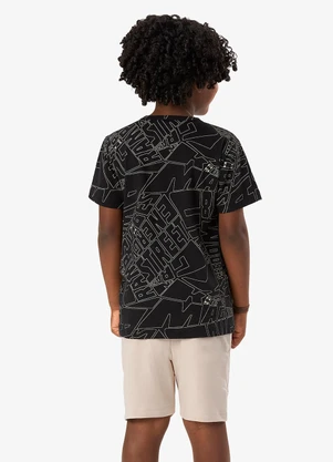 Rovi Kids - Conjunto Camiseta com Bermuda Infantil Preto - ROVI KIDS