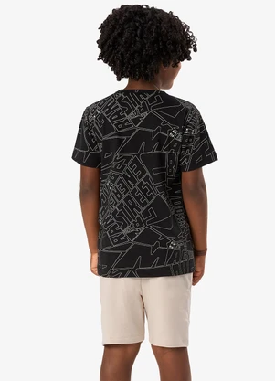 Rovi Kids - Conjunto Camiseta com Bermuda Infantil Preto - ROVI KIDS
