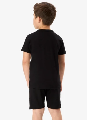 Rovi Kids - Conjunto Camiseta com Bermuda Infantil Preto - ROVI KIDS