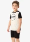 Rovi Kids - Conjunto Camiseta com Bermuda Infantil Marrom - variação: Preto