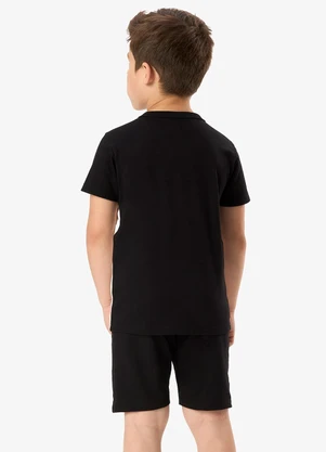 Rovi Kids - Conjunto Camiseta com Bermuda Infantil Preto - ROVI KIDS