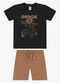 Rovi Kids - Conjunto Camiseta com Bermuda Infantil Preto - variação: Preto