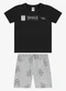 Rovi Kids - Conjunto Camiseta com Bermuda Infantil Azul - variação: Preto