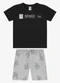 Rovi Kids - Conjunto Camiseta com Bermuda Infantil Azul - variação: Preto