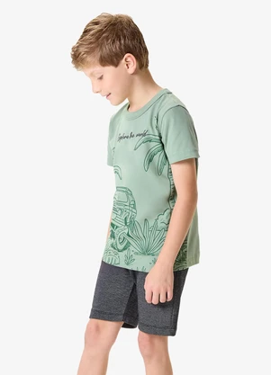 Rovi Kids - Conjunto Camiseta com Bermuda Infantil Verde - ROVI KIDS