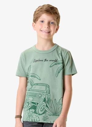 Rovi Kids - Conjunto Camiseta com Bermuda Infantil Verde - ROVI KIDS