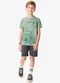 Rovi Kids - Conjunto Camiseta com Bermuda Infantil Branco - variação: Verde