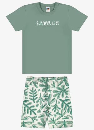 Rovi Kids - Conjunto Camiseta com Bermuda Infantil Verde - ROVI KIDS