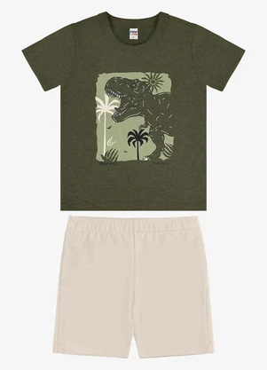 Rovi Kids - Conjunto Camiseta com Bermuda Infantil Verde - ROVI KIDS
