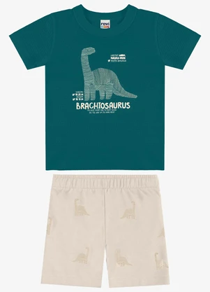Rovi Kids - Conjunto Camiseta com Bermuda Infantil Verde - ROVI KIDS