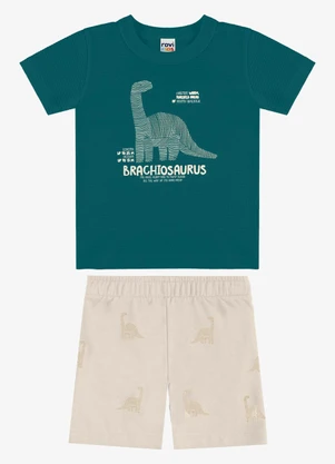 Rovi Kids - Conjunto Camiseta com Bermuda Infantil Verde - ROVI KIDS