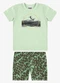 Rovi Kids - Conjunto Camiseta com Bermuda Infantil Bege - variação: Verde