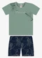 Rovi Kids - Conjunto Camiseta com Bermuda Infantil Branco - variação: Verde