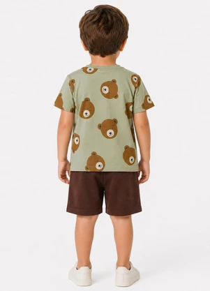 Select - Conjunto Camiseta com Bermuda Infantil Verde - SELECT