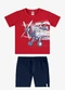 Rovi Kids - Conjunto Camiseta com Bermuda Infantil Azul - variação: Vermelho