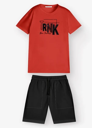 Trick Nick - Conjunto Camiseta com Bermuda Laranja - TRICK NICK