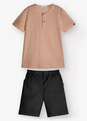 Trick Nick - Conjunto Camiseta com Bermuda Marrom - TRICK NICK