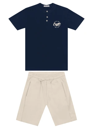 Trick Nick - Conjunto Camiseta com Bermuda Masculino Azul - TRICK NICK