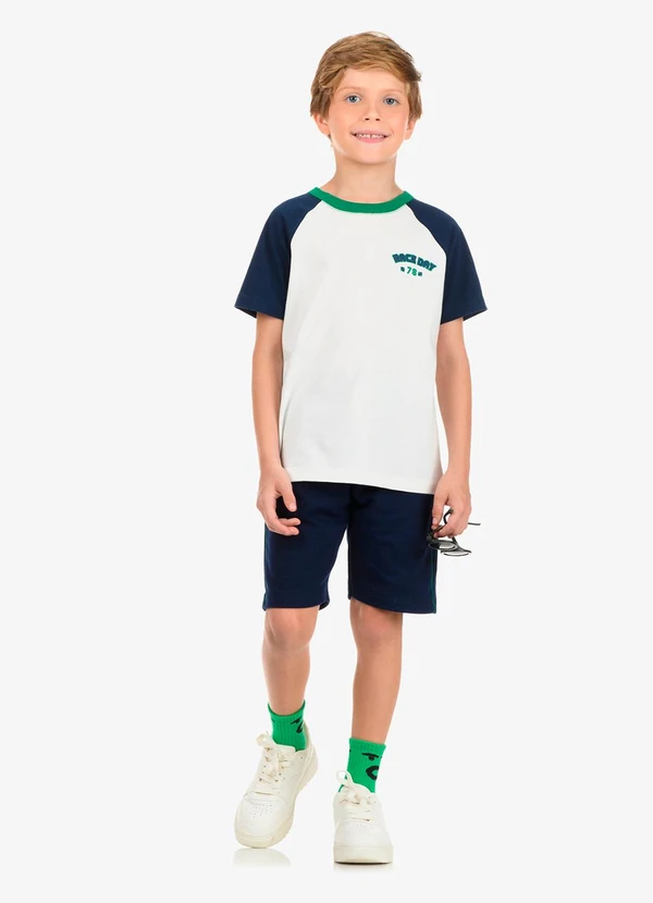 Rovi Kids - Conjunto Camiseta com Bermuda Masculino Azul 3