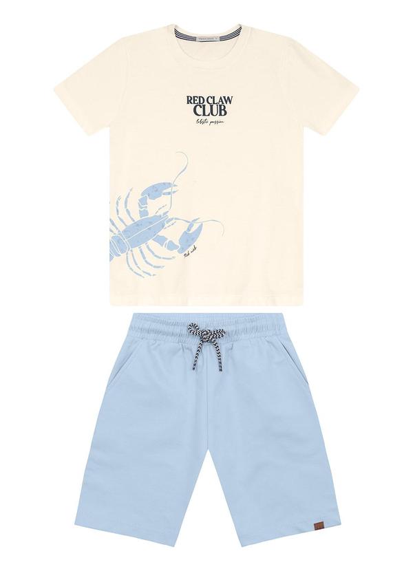 Trick Nick - Conjunto Camiseta com Bermuda Masculino Bege 2